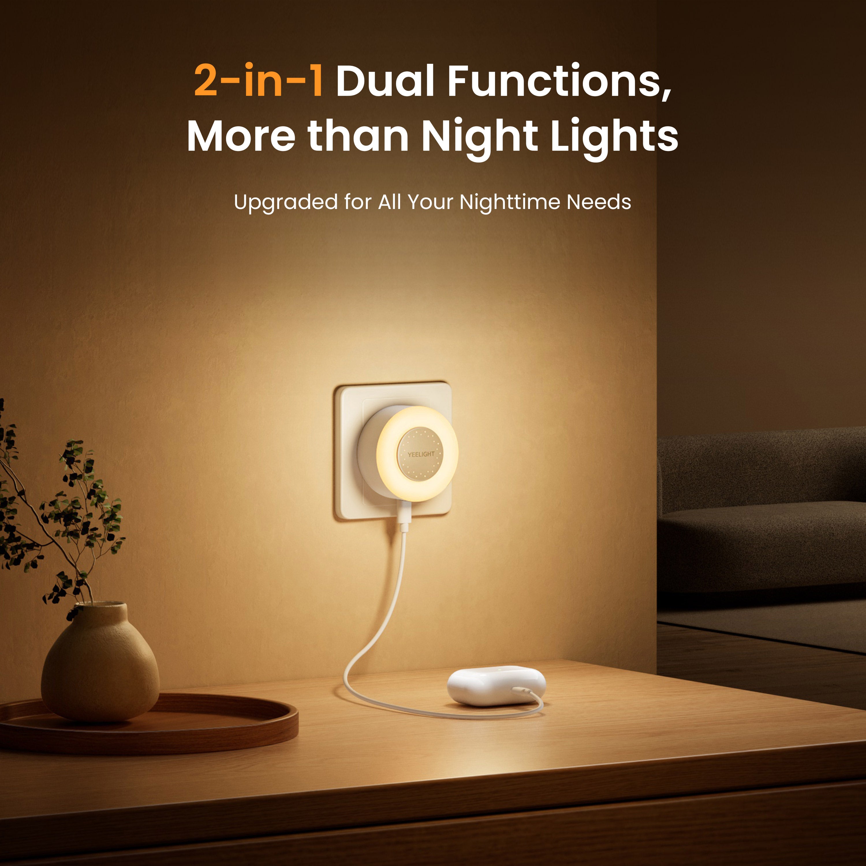 Yeelight USB Charger With Nightlight Function - Jelly 4 Plus