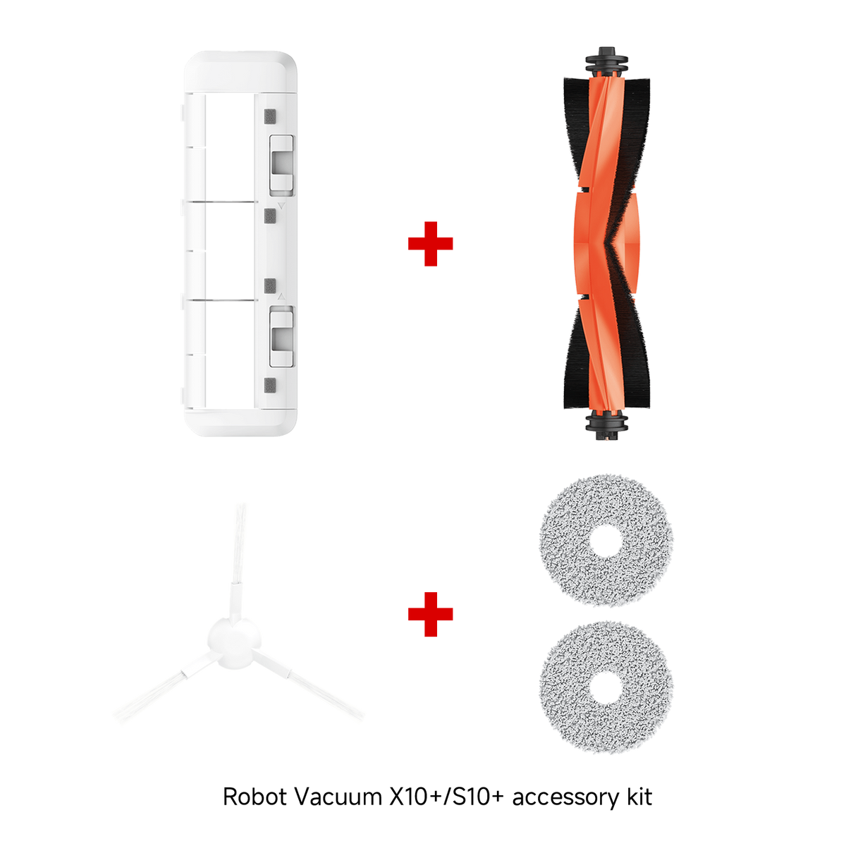 Xiaomi Robot Vacuum X10+/S10+/X10 Side Brush + Robot Vacuum X10+/S10+ Brush + Robot Vacuum X10+/S10+ Brush Cover + Robot Vacuum X10+ Mop Pad