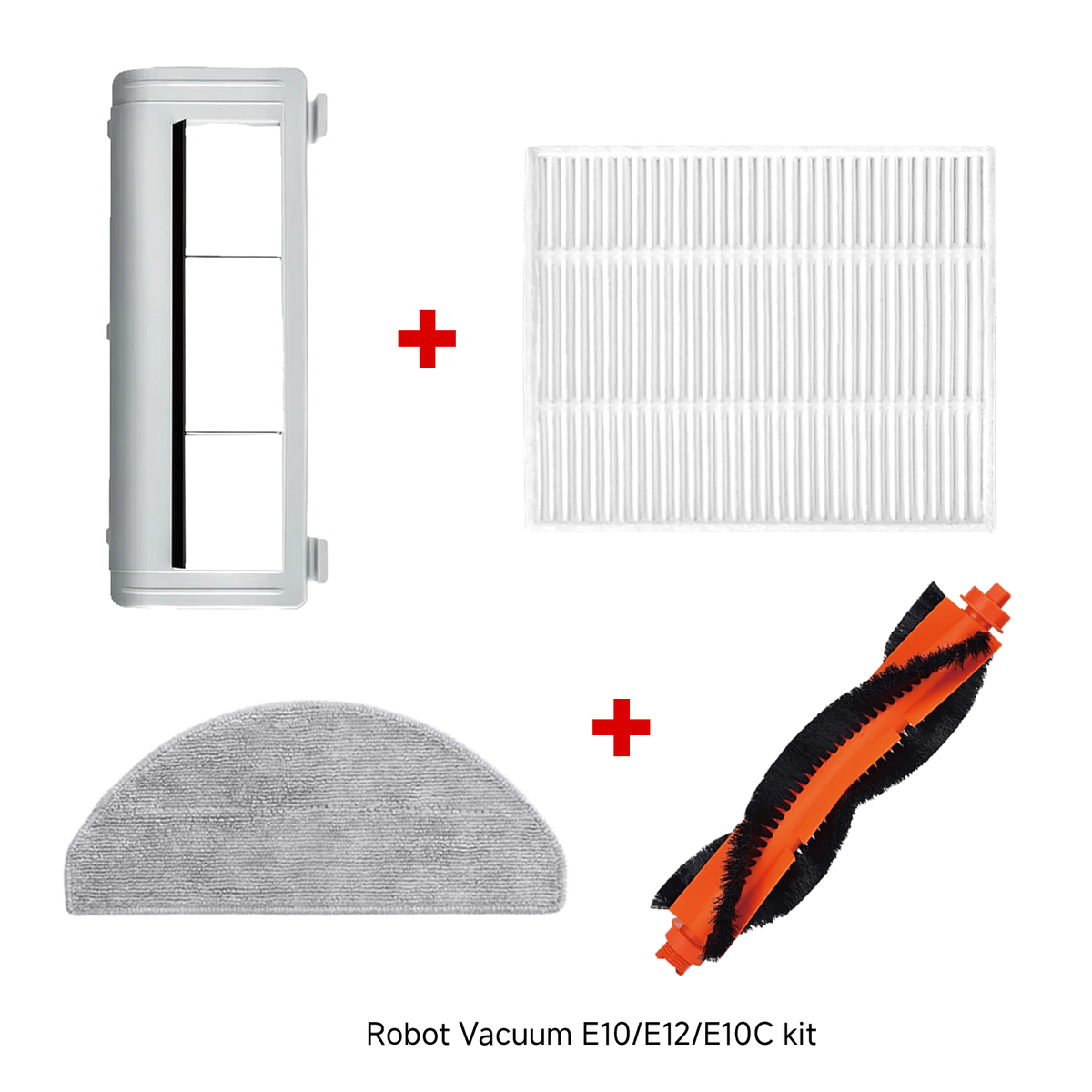 Xiaomi Robot Vacuum E10/E12/E10C Filter + Robot Vacuum E10/E12/E10C Mop Pad + Robot Vacuum E10/E12 Brush Cover + Robot Vacuum E10/E12/E10C Brush