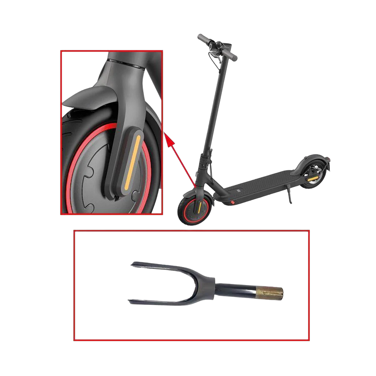 Mi el-scooter - forgaffelmontering-Intl Edition-Sort