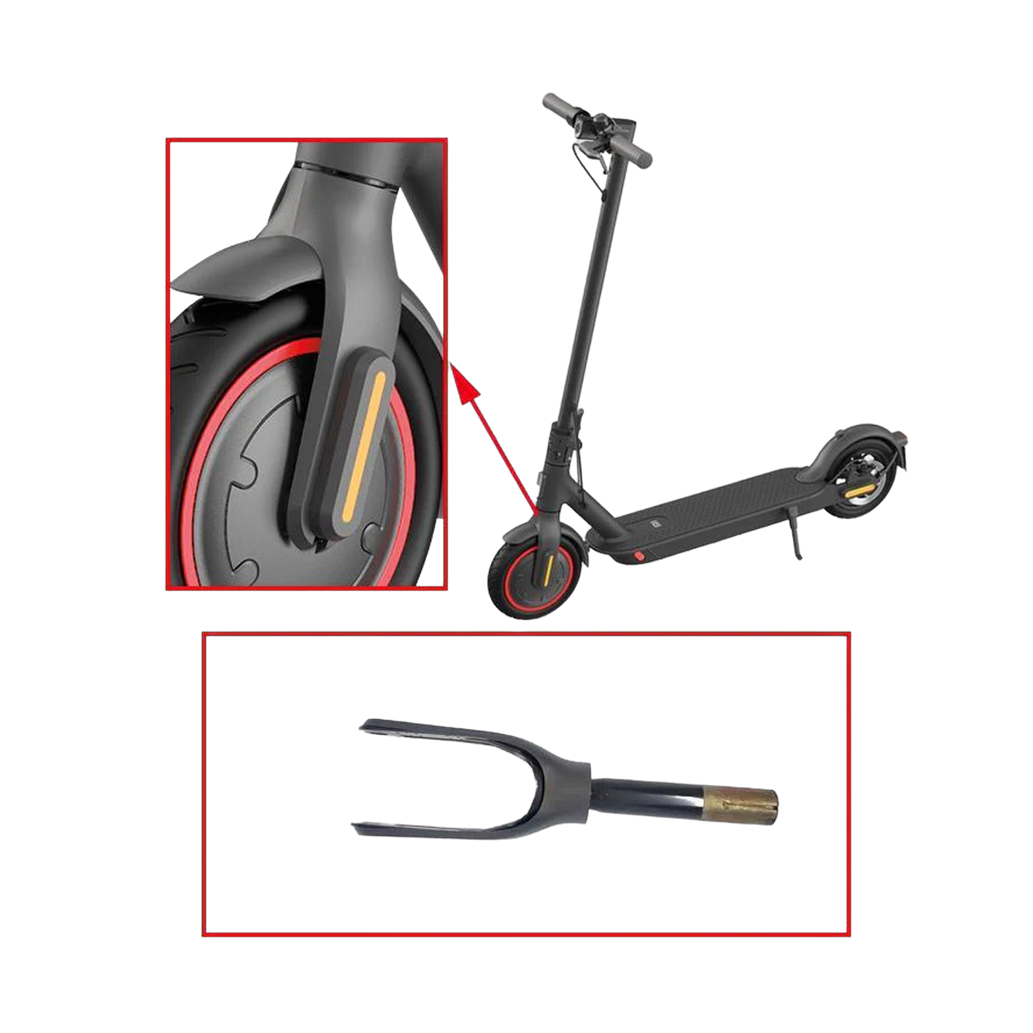 Mi el-scooter - forgaffelmontering-Intl Edition-Sort