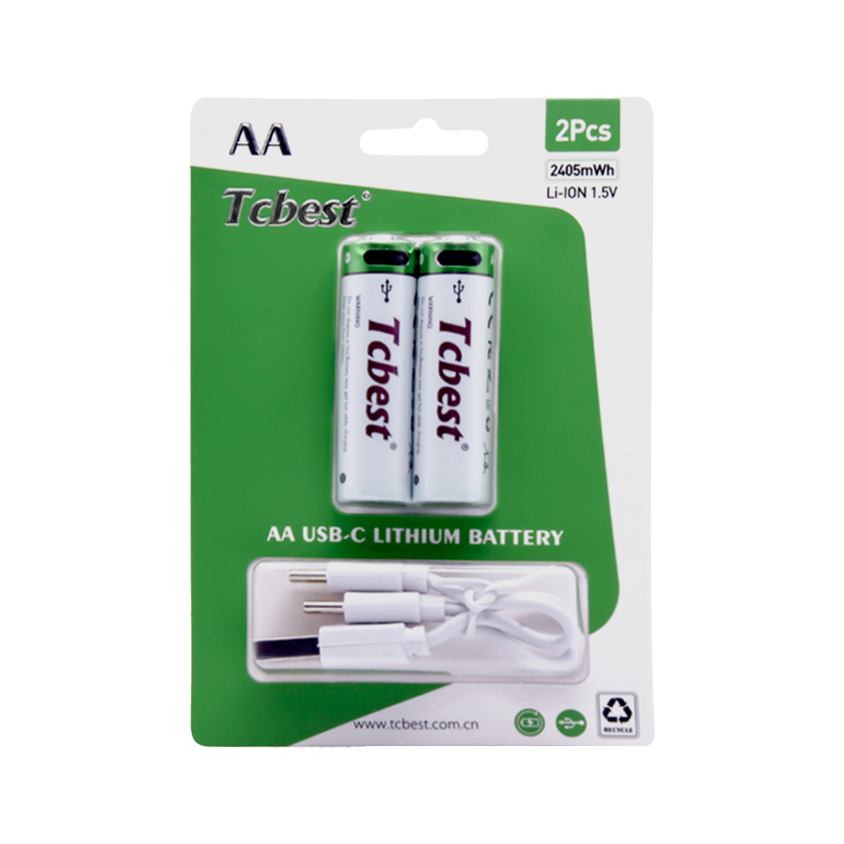 USB-C genopladelige lithium-batterier – AAA, AA, C, D & 9V
