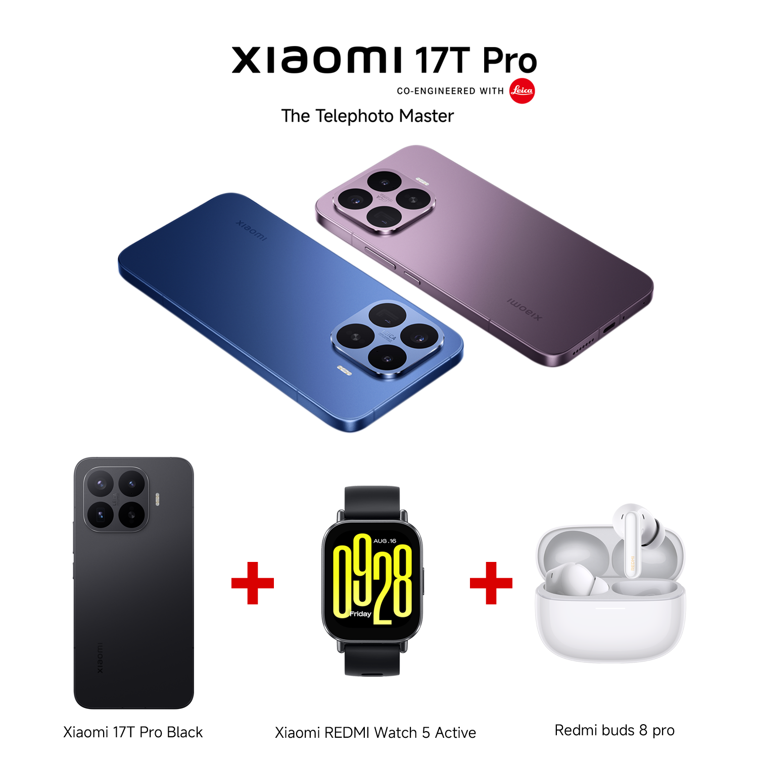 Xiaomi 17T Pro Bundle with REDMI Watch 5 Active + REDMI Buds 8 Pro
