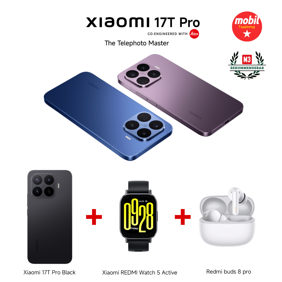 Xiaomi 17T Pro 12GB RAM 512GB ROM + REDMI Watch 5 Active + REDMI Buds 8 Pro