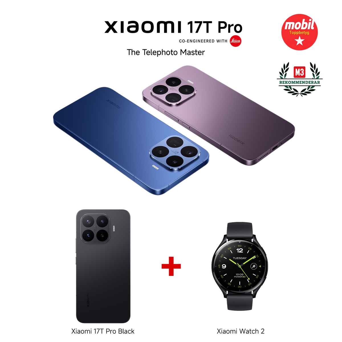 Xiaomi 17T Pro Black 12GB RAM 512GB ROM + Xiaomi Watch 2 Black