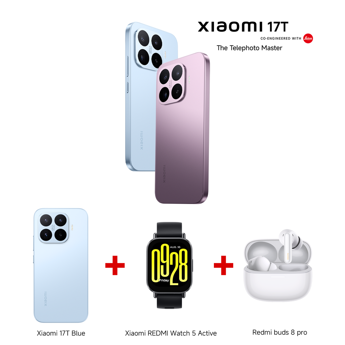 Xiaomi 17T 12GB RAM 256GB ROM + REDMI Watch 5 Active + REDMI Buds 8 Pro