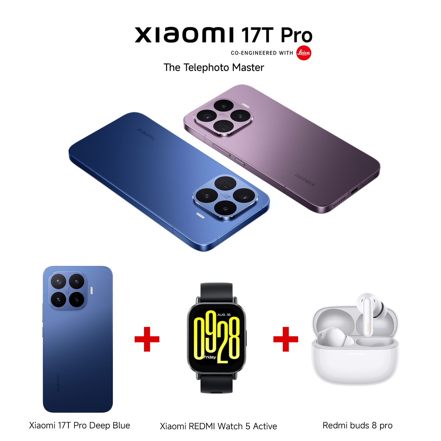 Xiaomi 17T Pro Bundle with REDMI Watch 5 Active + REDMI Buds 8 Pro