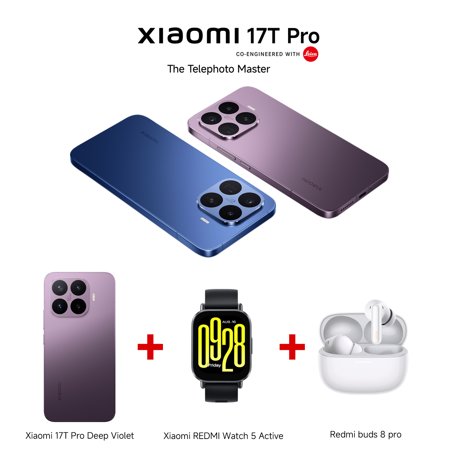 Xiaomi 17T Pro Bundle with REDMI Watch 5 Active + REDMI Buds 8 Pro