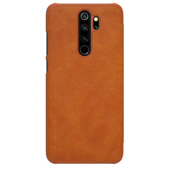 Smart etui i ægte læder til Redmi Note 8 Pro - Brun