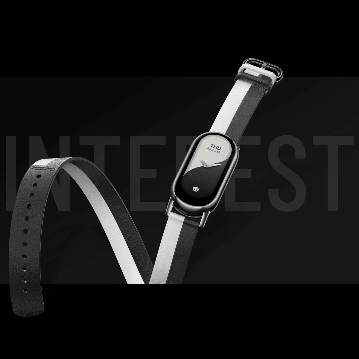 Xiaomi Smart Band 8/9 Double wrap Sort og hvid