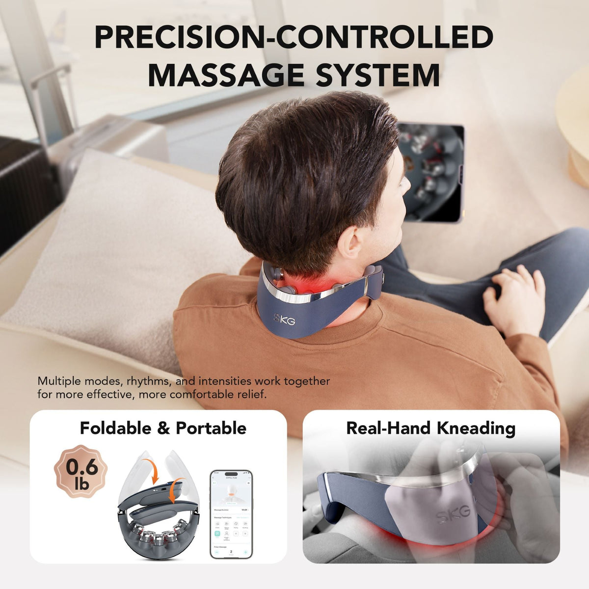SKG Neck Massager G7 Pro_Fold Green