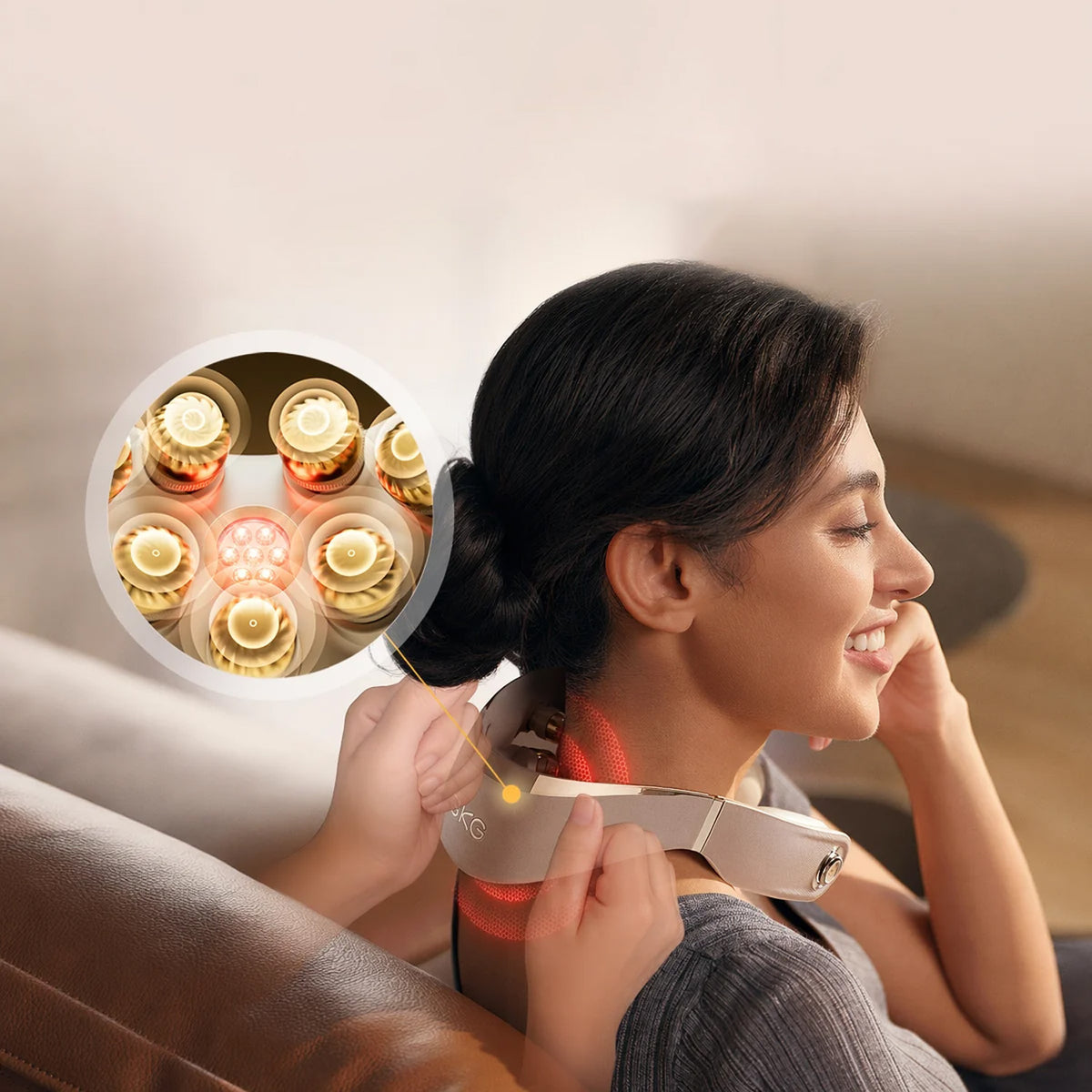 SKG Neck Massager G7 Pro_Fold Gold
