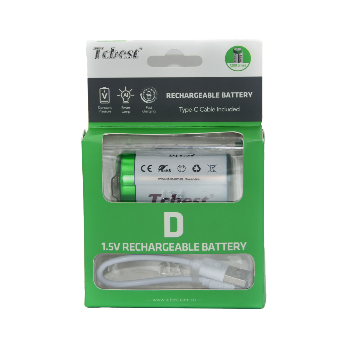 USB-C genopladelige lithium-batterier – AAA, AA, C, D & 9V