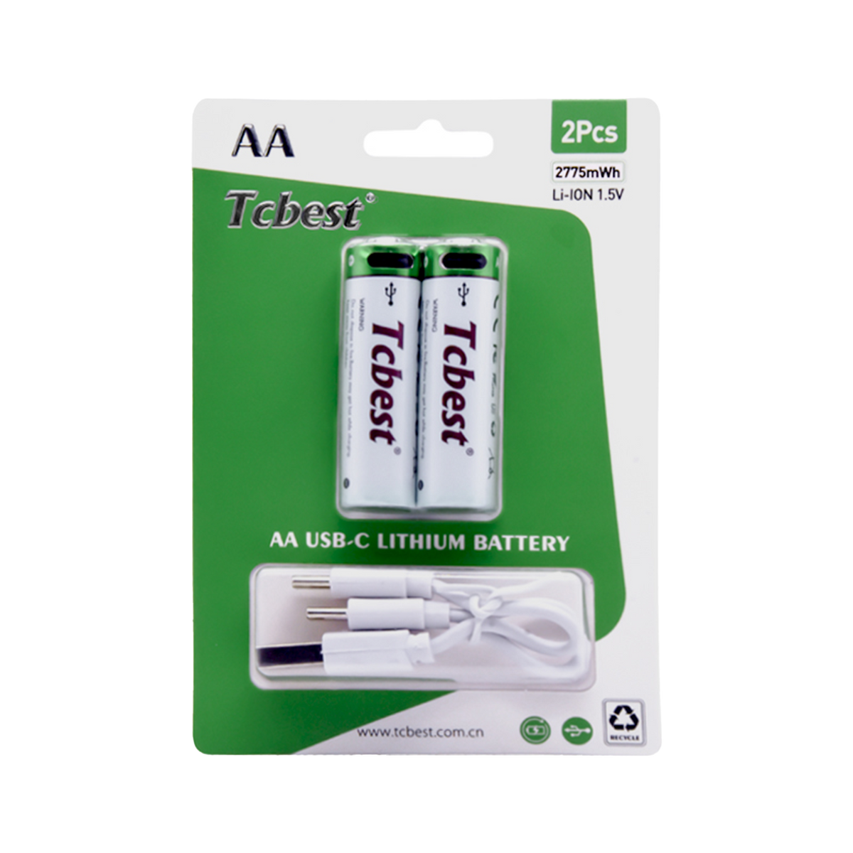 USB-C genopladelige lithium-batterier – AAA, AA, C, D & 9V
