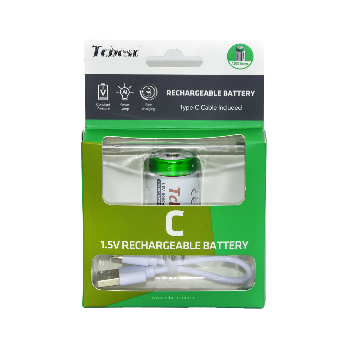 USB-C genopladelige lithium-batterier – AAA, AA, C, D & 9V