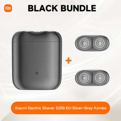 Xiaomi Electric Shaver S200 Silver EU+ 2 Replacement Head Kit Black Bundle