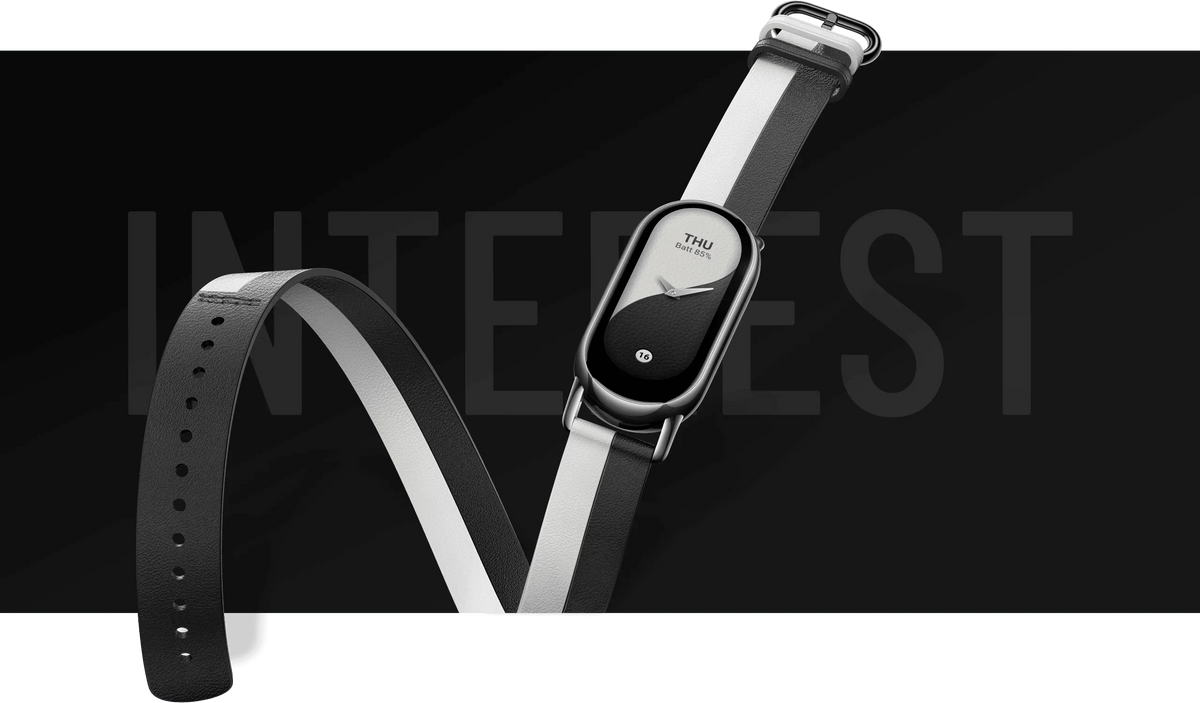 Xiaomi Smart Band 8/9 Double wrap Sort og hvid