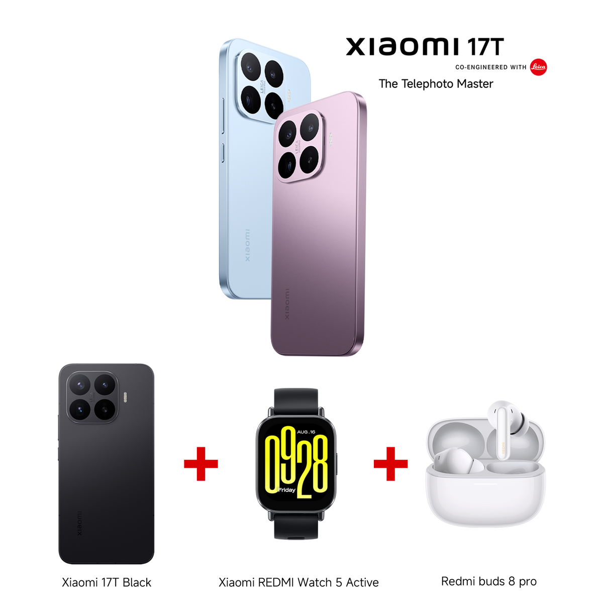 Xiaomi 17T 12GB RAM 256GB ROM + REDMI Watch 5 Active + REDMI Buds 8 Pro