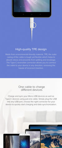 Mi 2-in-1 USB Cable (Micro USB to Type C)